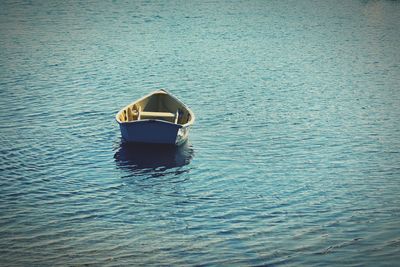 High angle view of boat in sea