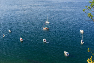 High angle view of sea against sky