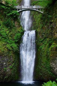 Scenic view of waterfall