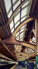 Low angle view of railroad station ceiling