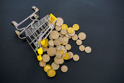 Money and small trolley