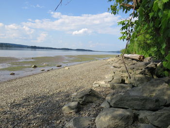 Scenic view of beach against sky