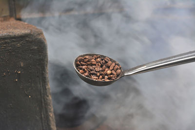 High angle view of coffee