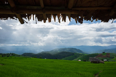 Scenic view of field against sky