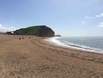 Scenic view of beach against sky