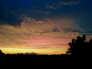 Scenic view of dramatic sky during sunset