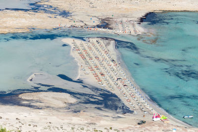 White sandbar and turquoise water