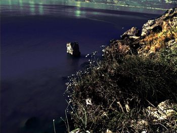 Scenic view of sea against sky at sunset