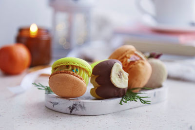 Close-up of food on table