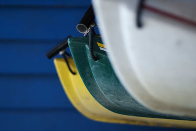 Close-up of yellow boat