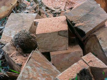 Close-up of stack of rock