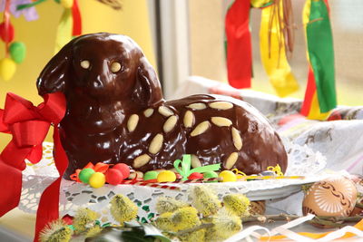 Close-up of christmas cookies on table