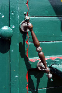 Close-up of metal door