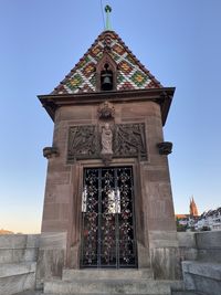 Low angle view of traditional building against sky