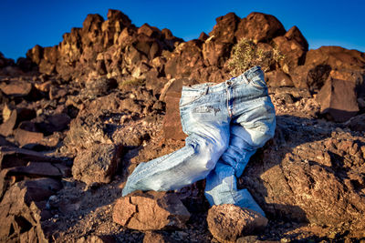 Lonely trousers in the mountains