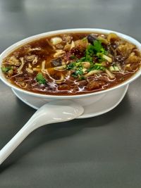 Close-up of soup in bowl