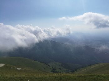 Scenic view of mountains against sky