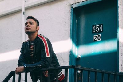 Young man looking away