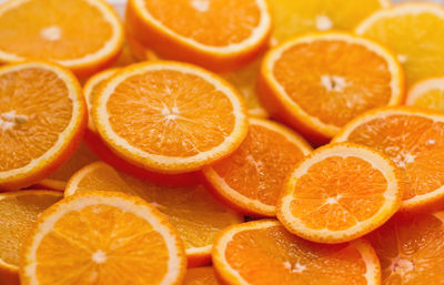 Orange slices texture. fresh ripe sweet orange citrus fruits  background