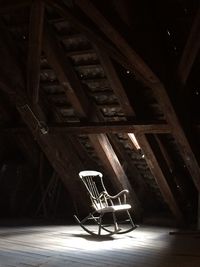 Empty chairs at night