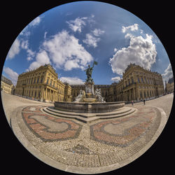 Statue of fountain against sky