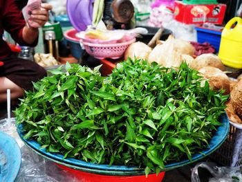 Close-up of vegetables for sale in market