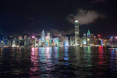 Illuminated city at night