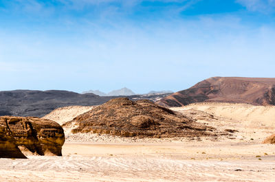 Scenic view of desert against sky