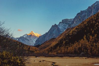 View of snow covered mountain against sky