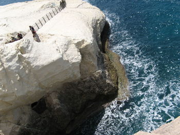 High angle view of sea shore