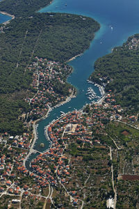 Aerial view of bay