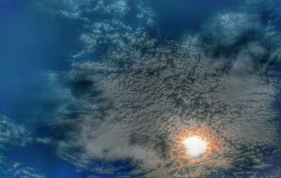 Low angle view of tree against dramatic sky