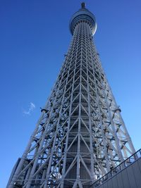 Low angle view of building against blue sky