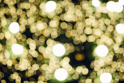 Defocused image of illuminated christmas tree