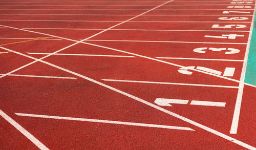 Full frame shot of running track