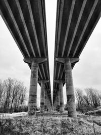 Low angle view of bridge against sky