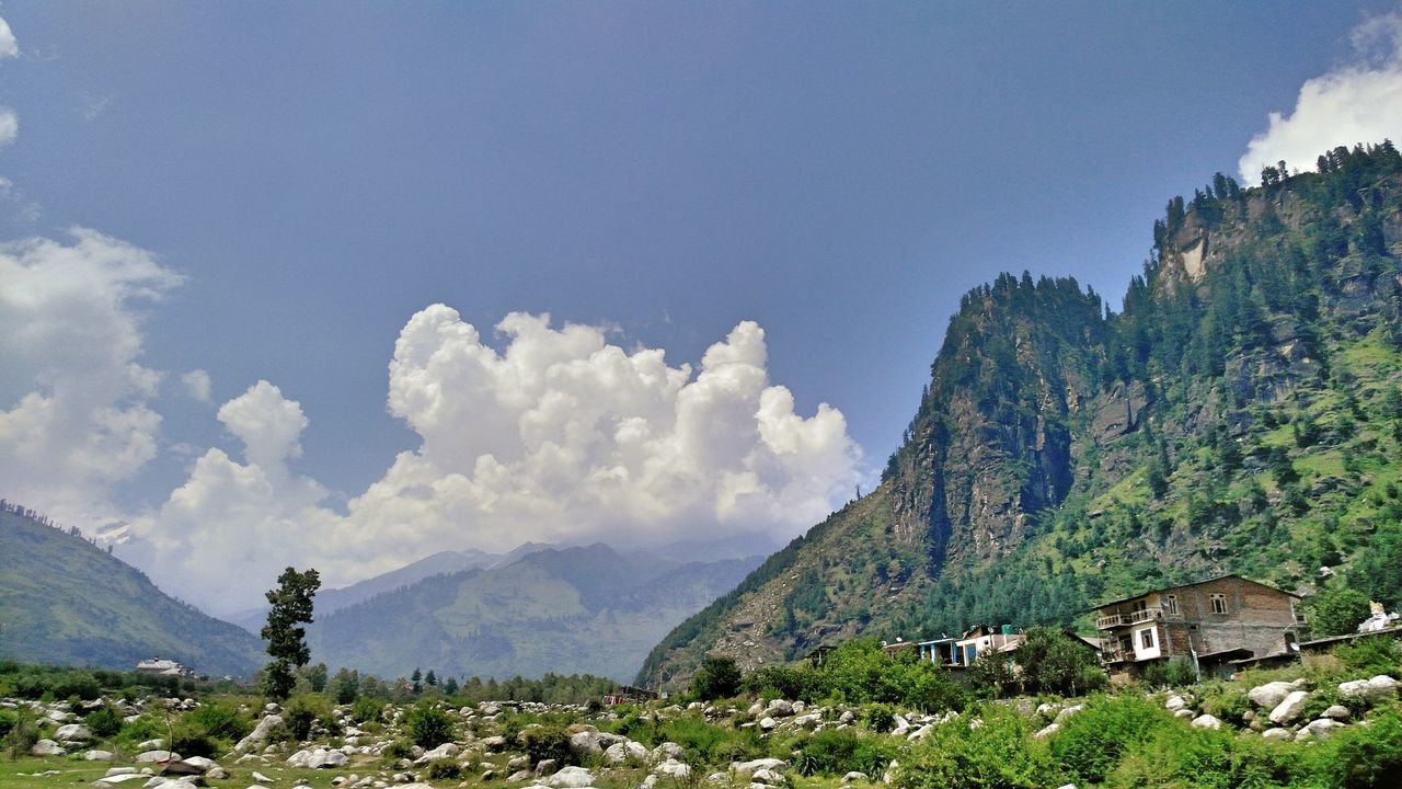 PANORAMIC VIEW OF LANDSCAPE AND MOUNTAINS AGAINST SKY