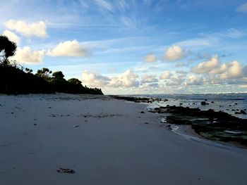 Scenic view of beach against sky