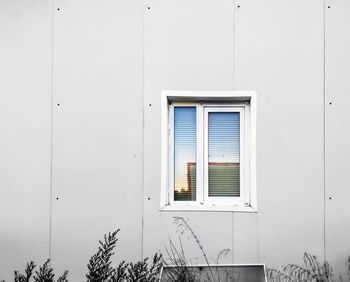 Exterior of building window with reflection