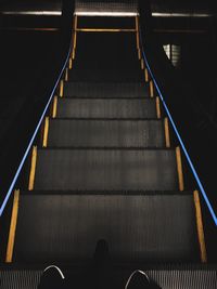 High angle view of escalator