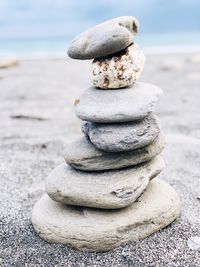 Stack of stones on beach