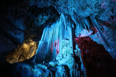 Low angle view of rock formation in cave