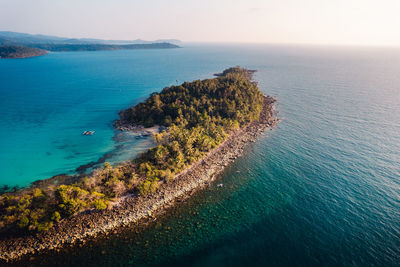 High angle view of sea against sky