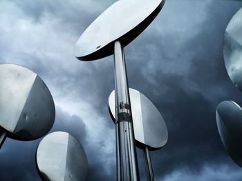 Low angle view of street light against sky