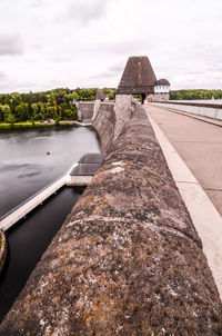 Bridge over river against sky