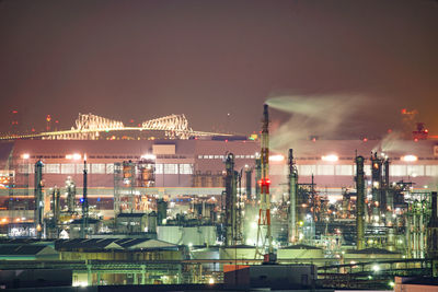 Illuminated city at night