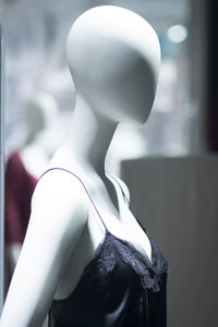 Close-up of mannequin in store