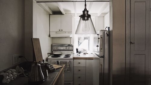 Interior of illuminated house