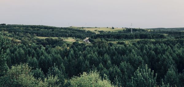 Scenic view of land against clear sky