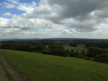 Scenic view of field against sky
